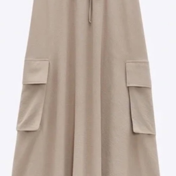 Zara Tan Cargo Maxi Skirt - Picture 1 of 4